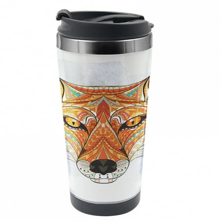 Tribal Travel Mug Geometric Fox Portrait Steel Thermal Cup 16 oz by Ambesonne
Tribal Travel Mug Geometric Fox Portrait Steel Thermal Cup 16 oz by Ambesonne