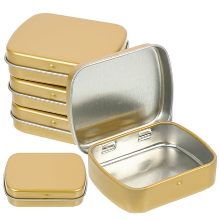 5Pcs Rectangular Candy Case Iron Sample Boxes Small Objects Organizer Small Storage Box
