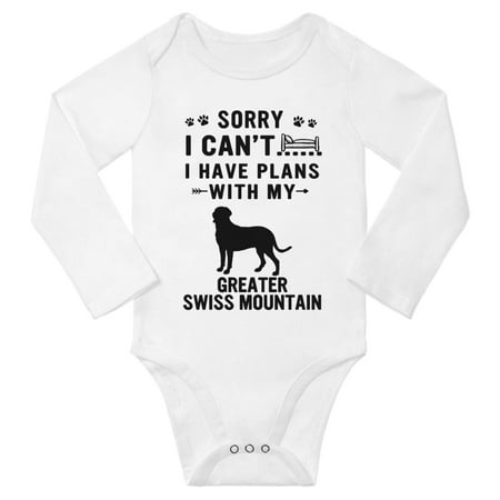 Sorry I Can t I Have Plans With My Greater Swiss Mountain Baby Long Sleeve Bodysuit (White 6-12 Months)
Sorry I Can t I Have Plans With My Greater Swiss Mountain Baby Long Sleeve Bodysuit (White 6-12 Months)