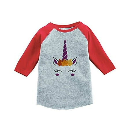 7 ate 9 Apparel Girl s Fall Unicorn Red Baseball Tee