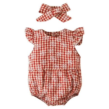 Toddler Girls Bodysuit Butterfly Sleeve Plaid Floral Printed With Headbands Toddler Baby Playsuits Bodysuits Gifts To Child
Toddler Girls Bodysuit Butterfly Sleeve Plaid Floral Printed With Headbands Toddler Baby Playsuits Bodysuits Gifts To Child