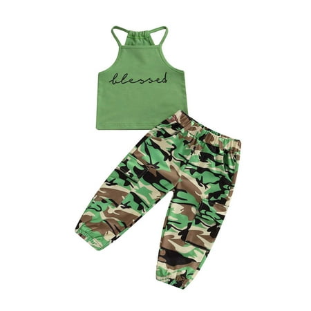 Awoscut Toddler Baby Girl Tank Top Elastic Waist Camouflage Cargo Pants Summer Clothes Set
Awoscut Toddler Baby Girl Tank Top Elastic Waist Camouflage Cargo Pants Summer Clothes Set