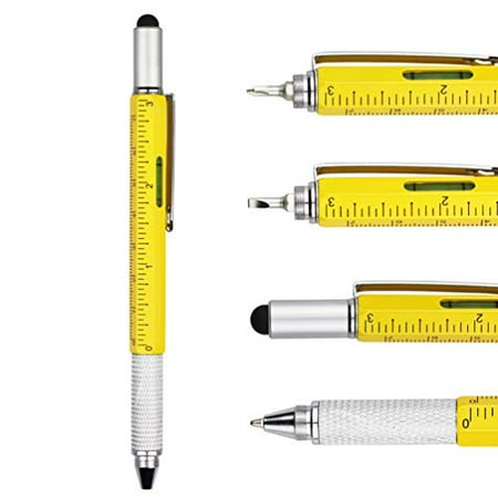 DunBong Metal Multi tool Pen 6-in-1 Stylus Pen - With Screwdriver Phillips Screwdriver Flathead Bit Slotted Screwdriver Ballpoint Pen Black ink Stylus pen Bubble Level and Ruler 1-Coun
DunBong Metal Multi tool Pen 6-in-1 Stylus Pen - With Screwdriver Phillips Screwdriver Flathead Bit Slotted Screwdriver Ballpoint Pen Black ink Stylus pen Bubble Level and Ruler 1-Coun