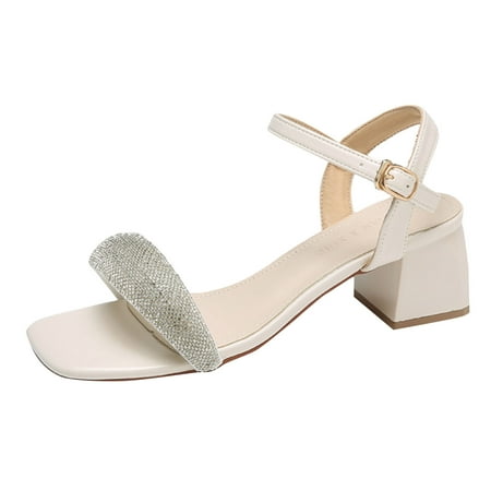 Sandals Women Fashion Rhinestone Decorative Buckle Strap Thick Heel Square Heel Comfortable Non Slip Shoes Womens Sandals
Sandals Women Fashion Rhinestone Decorative Buckle Strap Thick Heel Square Heel Comfortable Non Slip Shoes Womens Sandals