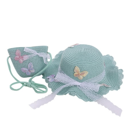 Kids Caps Kids Children Girls Butterfly Sunshade Hat Straw Beach Sun Hat + Straw Bag
Kids Caps Kids Children Girls Butterfly Sunshade Hat Straw Beach Sun Hat + Straw Bag