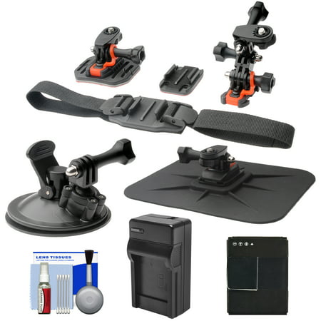Essentials Bundle for GoPro HD HERO 3 Action Camcorder with Helmet, Flat Surface & Car Mounts + Battery + Charger + Accessory Kit
