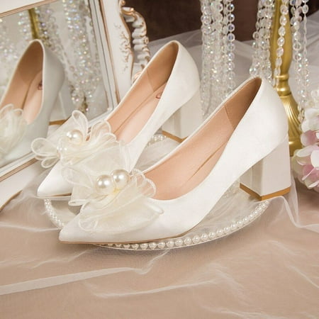 Women‘s Chunky High Heels White Bow Tie Faux Pearl Pointed Toe Banquet Pumps Women‘s Dress Footwear
Women‘s Chunky High Heels White Bow Tie Faux Pearl Pointed Toe Banquet Pumps Women‘s Dress Footwear