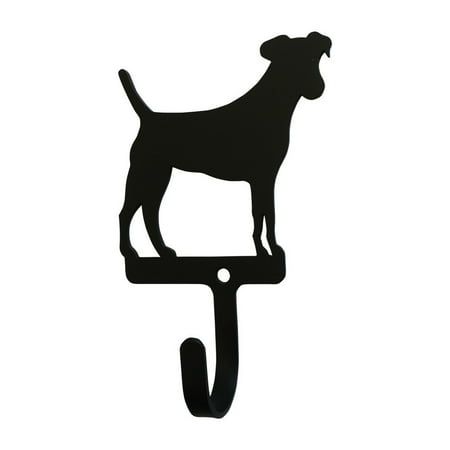 Metal Wall Hook with Jack Russel Terrier Accent Small Black