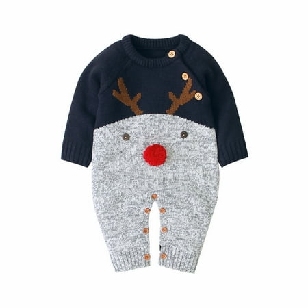 Qtinghua Infant Newborn Baby Boy Girl Christmas Clothes Xmas Deer Knit Sweater Romper Bodysuit Jumpsuit Outfits Blue 6-12 Months
Qtinghua Infant Newborn Baby Boy Girl Christmas Clothes Xmas Deer Knit Sweater Romper Bodysuit Jumpsuit Outfits Blue 6-12 Months