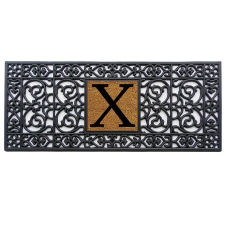 Calloway Mills Rubber Monogram Outdoor Doormat 17" x 41" (Letter X)
