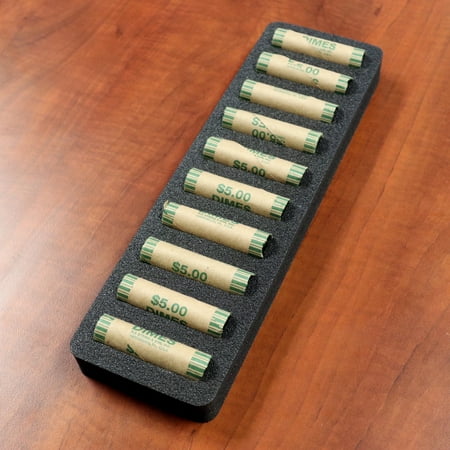 Polar Whale Rolled Coin Storage Organizer Tray Slim Holds Dimes Holder for Office or Home Waterproof Washable 1 Inches Thick Foam 10 Compartments for 10 Rolls Dime Black
Polar Whale Rolled Coin Storage Organizer Tray Slim Holds Dimes Holder for Office or Home Waterproof Washable 1 Inches Thick Foam 10 Compartments for 10 Rolls Dime Black