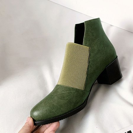 Women s Stitching Fashion Wild Leather Shoes Thick Heel Pointed Toe Ankle Short
Women s Stitching Fashion Wild Leather Shoes Thick Heel Pointed Toe Ankle Short