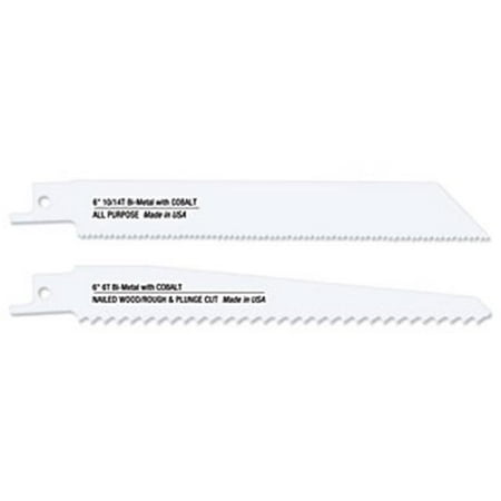 Disston 6480 Blu-Mol 6 In. 6 Tpi Wood Cutting Bi-Metal Reciprocating Saw Blade- 10 Pack