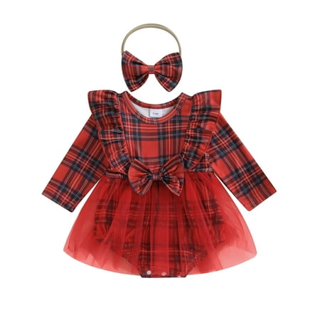 Wallarenear Baby Girls Red Plaid Romper Dress Long Sleeves Mesh Patchwork Tulle Dresses
Wallarenear Baby Girls Red Plaid Romper Dress Long Sleeves Mesh Patchwork Tulle Dresses