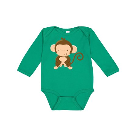 Inktastic Happy Monkey Gift Baby Boy or Baby Girl Long Sleeve Bodysuit
