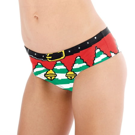 Knosfe Sexy Print Breathable Bikini Underwear Women s Stretch Christmas Low Waisted Panties