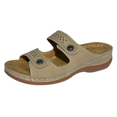 Sandals Women Ladies Retro Car Line Hollow Breathable Round Head Slope Heel Thick Bottom Comfortable Large Size Shoes for Women Khaki Size 6.5
Sandals Women Ladies Retro Car Line Hollow Breathable Round Head Slope Heel Thick Bottom Comfortable Large Size Shoes for Women Khaki Size 6.5