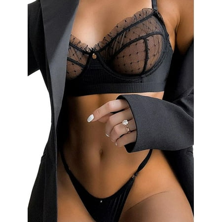 LisenraIn Women Underwear Set Lace Sling Elastic See-Through Lingerie Nightwear
LisenraIn Women Underwear Set Lace Sling Elastic See-Through Lingerie Nightwear
