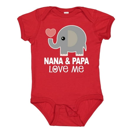 Inktastic Nana and Papa Love Me Grandbaby Gift Baby Boy or Baby Girl Bodysuit