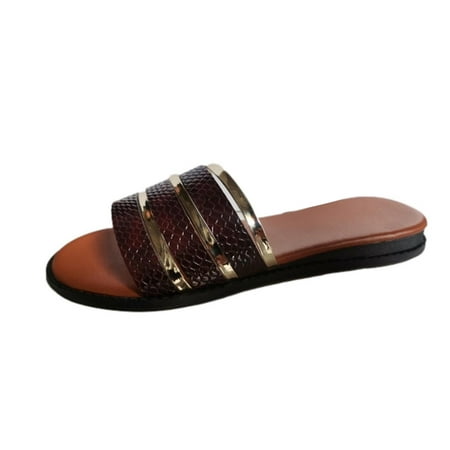 Jsezml Vintage Slippers for Women Metallic Straps Flat Sandals Snake Print Open Toe Slip On Sandals Comfort Casual Shoes
Jsezml Vintage Slippers for Women Metallic Straps Flat Sandals Snake Print Open Toe Slip On Sandals Comfort Casual Shoes