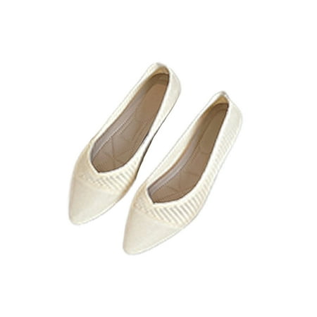 Daeful Ladies Flat Shoes Knit Upper Flats Pointed Toe Dress Shoe Fashion Slip On Pumps Women Casual Beige 4.5
Daeful Ladies Flat Shoes Knit Upper Flats Pointed Toe Dress Shoe Fashion Slip On Pumps Women Casual Beige 4.5