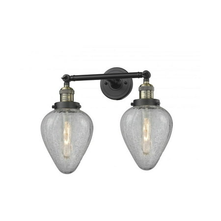 Black Antique Brass Tone Bathroom Vanity 17 Wide Clear Crackle Glass Steel/Cast Brass Medium Base 2 Light Fixture
Black Antique Brass Tone Bathroom Vanity 17 Wide Clear Crackle Glass Steel/Cast Brass Medium Base 2 Light Fixture