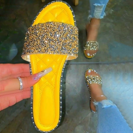 Fjofpr Slippers for Women Fashion Flat Sandals Rhinestone Slipper Summer Beach Slipper Hot
Fjofpr Slippers for Women Fashion Flat Sandals Rhinestone Slipper Summer Beach Slipper Hot