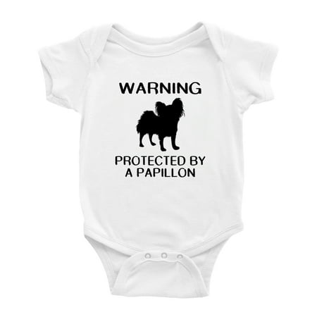 Warning: Protected by A Papillon Dog Funny Baby Rompers Baby Clothes (White 6-12 Months)
Warning: Protected by A Papillon Dog Funny Baby Rompers Baby Clothes (White 6-12 Months)