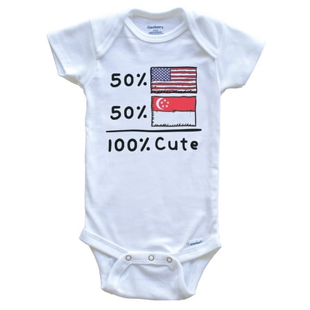 50% American 50% Singaporean 100% Cute Singapore USA Flags Baby Bodysuit 3-6 Months White
50% American 50% Singaporean 100% Cute Singapore USA Flags Baby Bodysuit 3-6 Months White