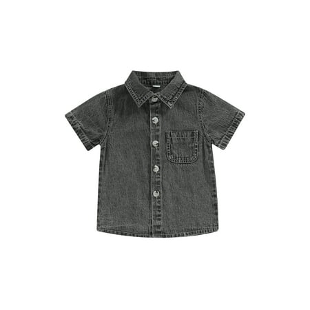 Licupiee Toddler Kid Boys Summer Clothes Casual Denim Shirt Solid Color Short Sleeve Lapel Button Down Shirts T-shirt Top
Licupiee Toddler Kid Boys Summer Clothes Casual Denim Shirt Solid Color Short Sleeve Lapel Button Down Shirts T-shirt Top