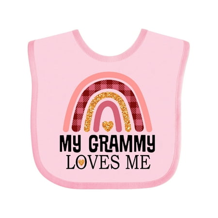 Inktastic My Grammy Loves Me Girls Boho Rainbow Gift Baby Girl Bib