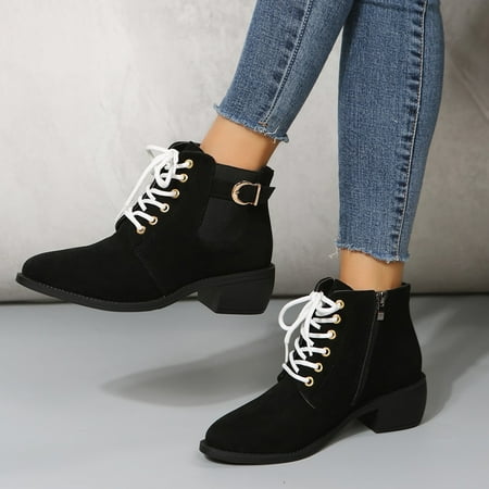 Qepwscx Women s Shoes With Thick Heels In Spring And Autumn Casual Fashion Large Shoes