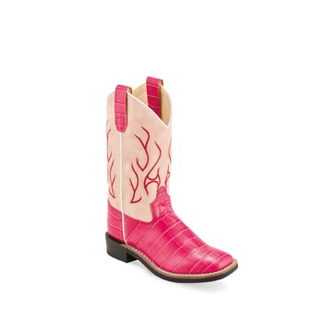 Old West Pink Children Girls Faux Leather Croc Cowboy Boots 2D 
Old West Pink Children Girls Faux Leather Croc Cowboy Boots 2D