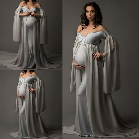 Women Chiffon Cloak Pregnants Photography Props Floor Length Maternity Dress 
Women Chiffon Cloak Pregnants Photography Props Floor Length Maternity Dress
