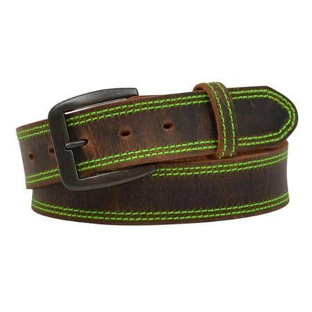 3D Belt D1194-42 1.50 in. Brown Distressed with Hot Green Belt - Size 42
