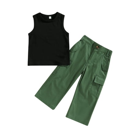 Qtinghua Toddler Baby Girls Summer Outfits Solid Color Sleeveless Tank Tops and Stretch Casual Cargo Pants Set
Qtinghua Toddler Baby Girls Summer Outfits Solid Color Sleeveless Tank Tops and Stretch Casual Cargo Pants Set