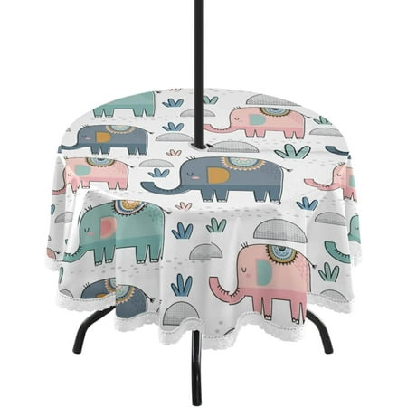 GZHJMY 60 Elephant Round Tablecloth Waterproof Outdoor Tablecloth with Umbrella Hole and Zipper for Kitchen Dining Picnic Party Home Decor
GZHJMY 60 Elephant Round Tablecloth Waterproof Outdoor Tablecloth with Umbrella Hole and Zipper for Kitchen Dining Picnic Party Home Decor