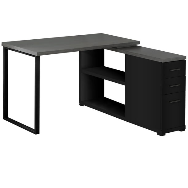 COMPUTER DESK - BLACK / GREY TOP LEFT/RIGHT FACING CORNER