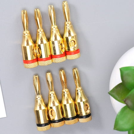 8pcs 4MM Gold Plated Musical Audio Speaker Cable Wire Banana Plug Connector