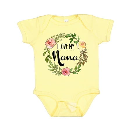 Inktastic I Love My Nana Flower Wreath Gift Baby Boy or Baby Girl Bodysuit