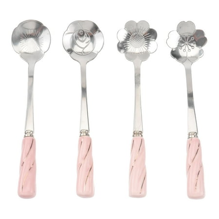 4pcs Stainless Steel Ceramic Handle Spoons Coffee Stirring Spoons Delicate Flower Dessert Scoop (Pink)
4pcs Stainless Steel Ceramic Handle Spoons Coffee Stirring Spoons Delicate Flower Dessert Scoop (Pink)