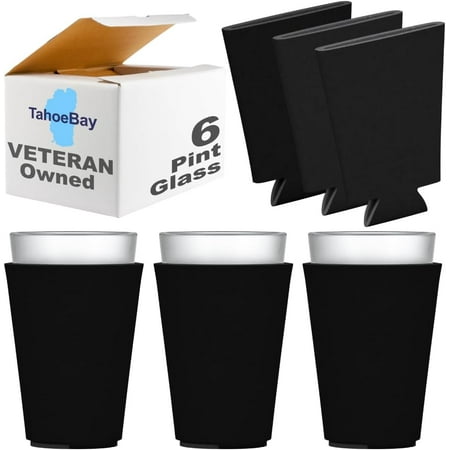 Blank Pint Glass Sleeves (6-Pack) 16 Ounce Insulating Foam Collapsible Drinking Cup Holder (Black)
Blank Pint Glass Sleeves (6-Pack) 16 Ounce Insulating Foam Collapsible Drinking Cup Holder (Black)