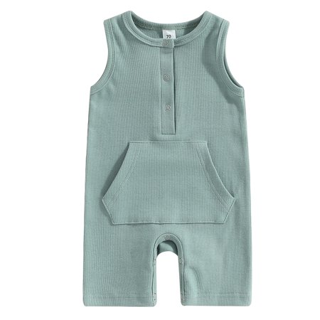 Musuos Baby Boys Girls Romper Button Down Solid Knit Ribbed Sleeveless Summer Jumpsuit
Musuos Baby Boys Girls Romper Button Down Solid Knit Ribbed Sleeveless Summer Jumpsuit