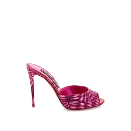 Dolce & Gabbana Satin Mules With Rhinestones