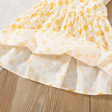 PEASKJP Spring Dresses for Girls Toddler Girls Short Sleeve Floral Prints Boho Ruffles Princess Casual Dress Knee-Length Girls Dress Yellow 12-18 Months
PEASKJP Spring Dresses for Girls Toddler Girls Short Sleeve Floral Prints Boho Ruffles Princess Casual Dress Knee-Length Girls Dress Yellow 12-18 Months