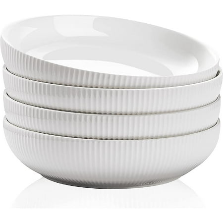 Large Pasta Bowls 8.6 inch 46 oz Set of 4 Ceramic Soup Bowls Microwave & Dishwasher Safe Salad Serving Bowls Deep Plates (White)
Large Pasta Bowls 8.6 inch 46 oz Set of 4 Ceramic Soup Bowls Microwave & Dishwasher Safe Salad Serving Bowls Deep Plates (White)