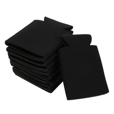 10pcs Portable Ring-pull Can Beer Sleeves Can Cup Protective Covers (Black)