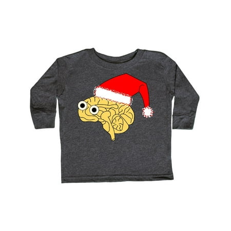 Inktastic Santa Hat Brain Gift Toddler Boy or Toddler Girl Long Sleeve T-Shirt