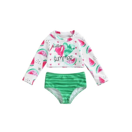 Kupretty 2Pc Kids Girl Bikini Swimsuit Long Sleeve Watermelon Print Tops Striped Briefs Swimwear Summer Bathing Suit
Kupretty 2Pc Kids Girl Bikini Swimsuit Long Sleeve Watermelon Print Tops Striped Briefs Swimwear Summer Bathing Suit