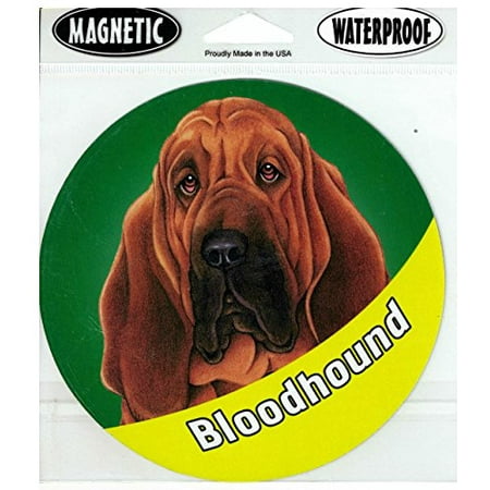 Waterproof Magnetic Round Pet Image Car Refrigerator Magnet (Bloodhound)